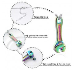 Shajwo 렌치 유골 여성을위한 유골 목걸이 남자 인간의 유골 홀더 유골 펜던트를위한 스테인레스 스틸 해머 화장 쥬얼리