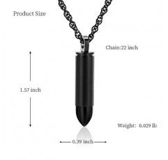 Shajwo 화장 쥬얼리 총알 Urn 유골 목걸이 여성용 남성용 실린더 기념품 기념 로켓 펜던트 애쉬 홀더