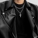 남성 여성을 위한 IRONBOX 925 스털링 실버 크로스 목걸이 스테인레스 스틸 다이아몬드 컷 내구성 5MM 쿠바 링크 체인 및 2.5MM 로프 체인 경 사진 가장자리 십자가 펜던트 목걸이 쥬얼리 16-30 인치