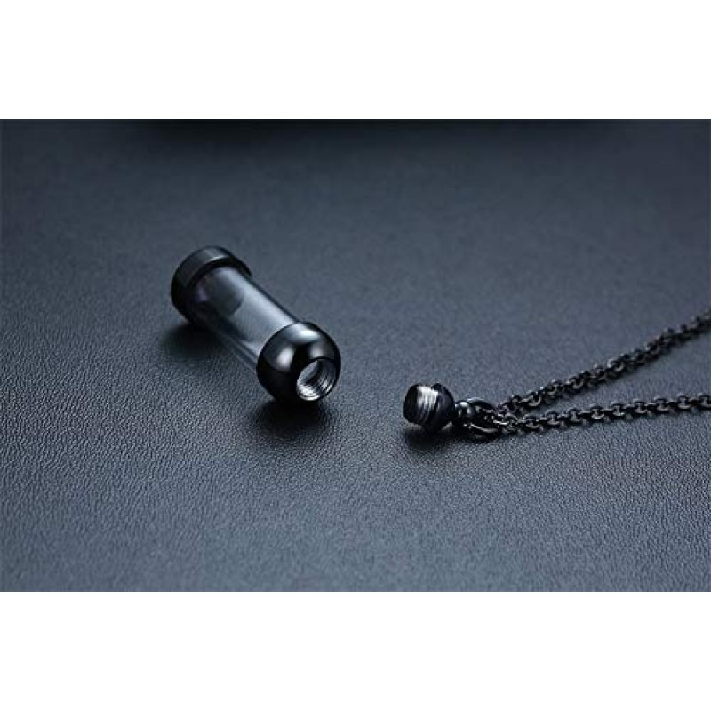 스테인레스 스틸 유리 화장 항아리 펜던트, 유골 홀더 기념 펜던트 목걸이 체인, 기념품 보석