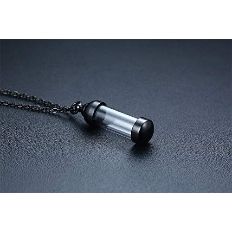 스테인레스 스틸 유리 화장 항아리 펜던트, 유골 홀더 기념 펜던트 목걸이 체인, 기념품 보석