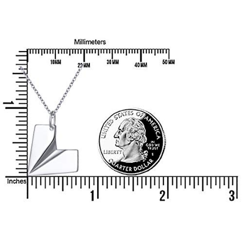 여성을위한 DAOCHONG 925 스털링 실버 종이 비행기 종이 비행기 하트 펜던트 목걸이 하이틴 남성 쥬얼리 선물