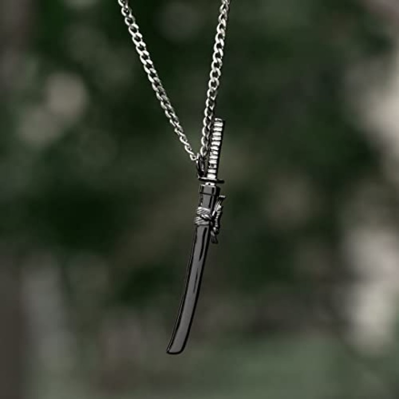 HELLOICE Katana 목걸이 사무라이 검 목걸이 Katana Unsheated Sword 목걸이 여성과 남성을위한 18K 금도금 Katana 선물