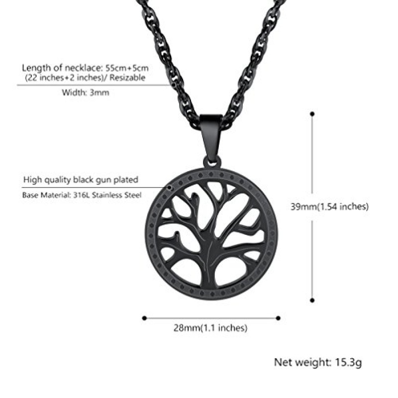 PROSTEEL 생명의 나무 목걸이, 자연 영적 목걸이, 가계도 목걸이, 남성 여성 쥬얼리, 선물 상자 제공