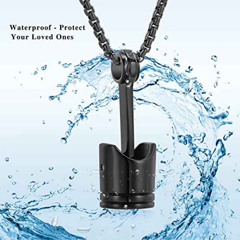 자동차 부품 스테인레스 스틸 피스톤 화장 Urn 목걸이 남성용 Keepsake Memorial Jewelry Hold Ashes