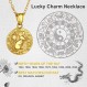 GOLDCHIC JEWELRY 중국어 조디악 동전 목걸이, 골드 라운드 디스크 수제 동물 펜던트 부적 행운의 매력 목걸이 여성/소녀, 생일 선물 (선물 상자 포함)