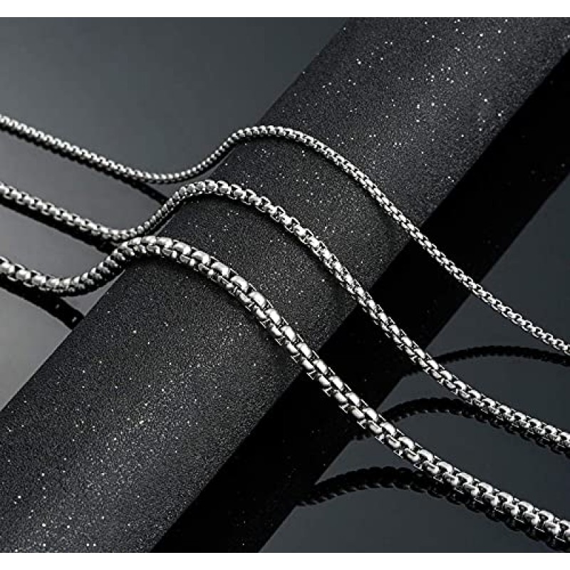 Estendly 2mm-7mm 16-38In 스테인레스 스틸 롤로 체인 목걸이 남성 여성 쥬얼리에 대한 조잡한 체인 목걸이