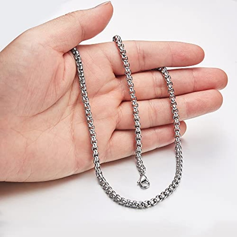 Estendly 2mm-7mm 16-38In 스테인레스 스틸 롤로 체인 목걸이 남성 여성 쥬얼리에 대한 조잡한 체인 목걸이
