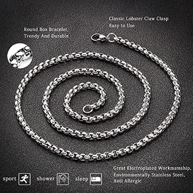 Estendly 2mm-7mm 16-38In 스테인레스 스틸 롤로 체인 목걸이 남성 여성 쥬얼리에 대한 조잡한 체인 목걸이