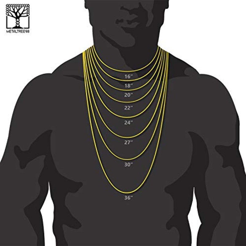 metaltree98 남성 힙합 소스 펜던트 20/24인치 마이애미 쿠바 체인 목걸이 MCP 1434 G