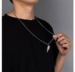 Yumikoo 라이트닝 볼트 스테인레스 펜던트 목걸이 남성 여성용