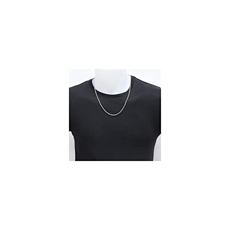 베로나 보석상 925 스털링 실버 이탈리아 1.5MM, 2MM,3MM,4MM,5MM 실버 구슬 볼 체인 목걸이, 스털링 실버 구슬 목걸이, 이탈리아 구슬 목걸이, 솔리드 인식표 체인 육군 목걸이
