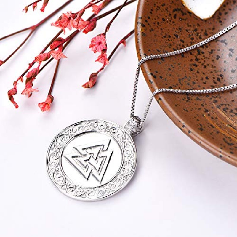 STARCHENIE 925 스털링 실버 Valknut 목걸이 노르웨이 바이킹 펜던트 오딘 셀틱 매듭 부적 쥬얼리
