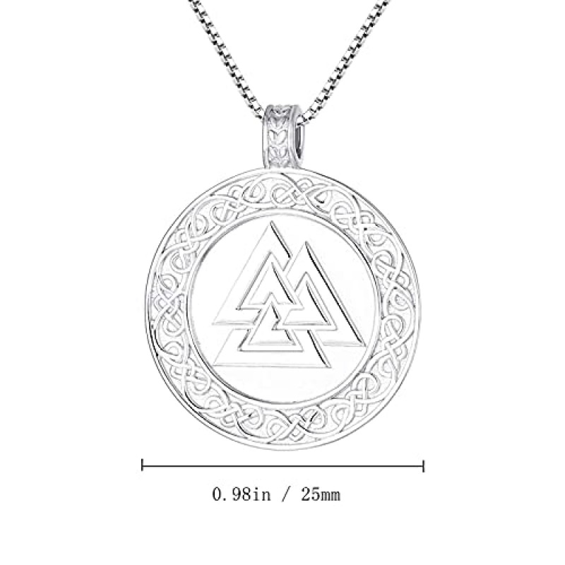 STARCHENIE 925 스털링 실버 Valknut 목걸이 노르웨이 바이킹 펜던트 오딘 셀틱 매듭 부적 쥬얼리