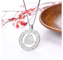 STARCHENIE 925 스털링 실버 Valknut 목걸이 노르웨이 바이킹 펜던트 오딘 셀틱 매듭 부적 쥬얼리
