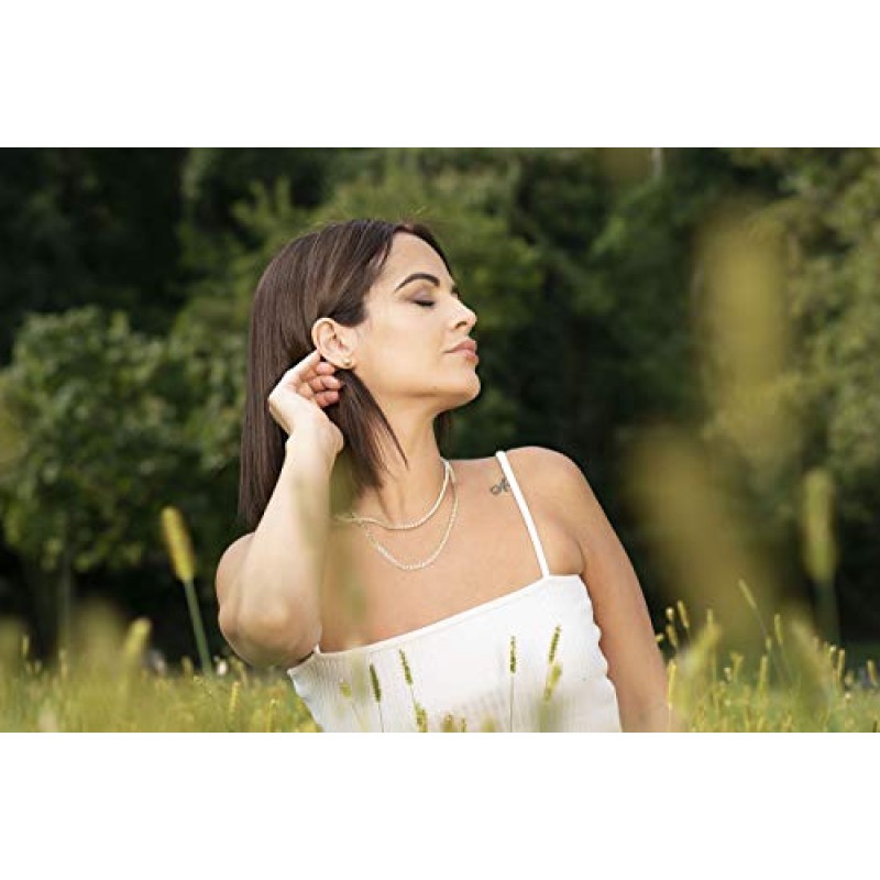 PORI JEWELERS 남여 공용 스털링 실버 4mm 큐빅 지르코니아 테니스 목걸이 16