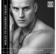 URBAN JEWELRY 멋진 남성용 텅스텐 22인치 실버 톤 링크 체인 목걸이