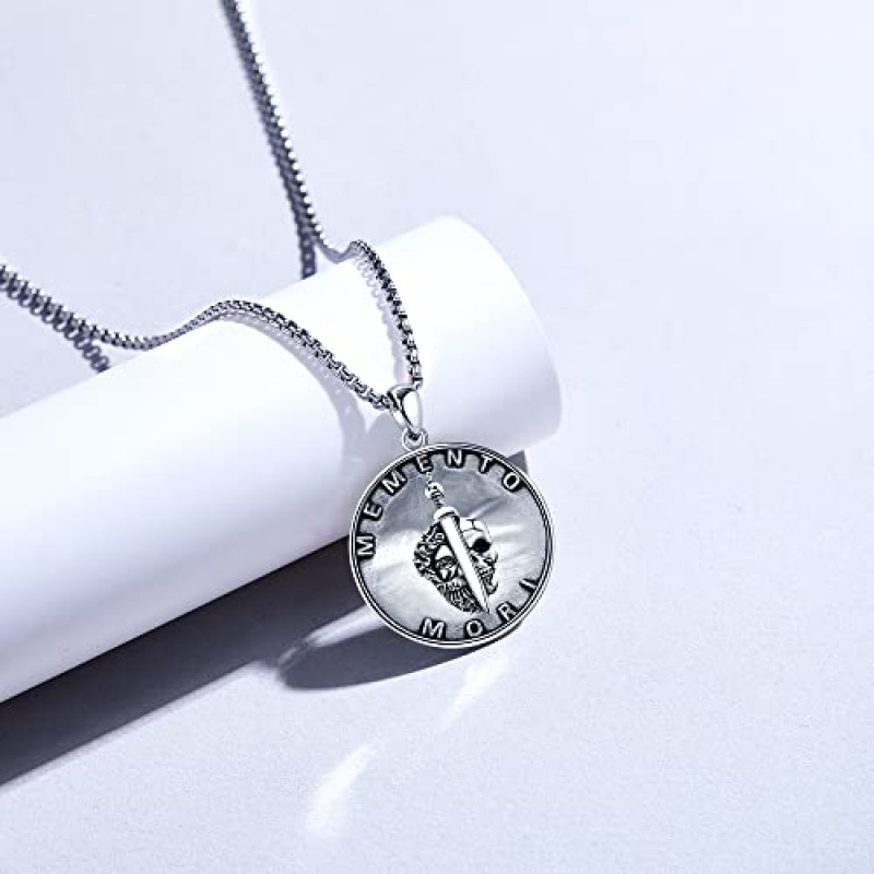 남자를위한 VENACOLY 925 스털링 실버 목걸이 Memento Mori 목걸이 유골을위한 Urn 목걸이 남자를위한 화장 보석 선물