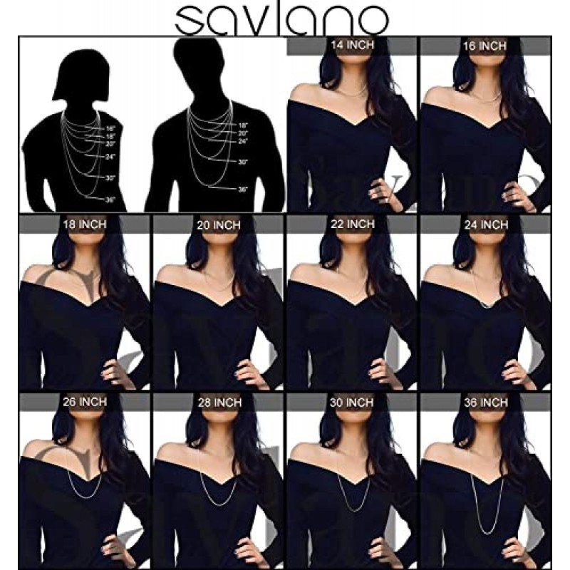 Savlano 925 스털링 실버 6mm 솔리드 이탈리아 다이아몬드 컷 클립 링크 체인 목걸이(여성 및 남성용 선물 상자 포함) - 이탈리아산