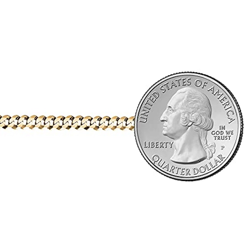 Savlano 14K 골드 도금 925 스털링 실버 4.5mm 이탈리아 솔리드 커브 쿠바 링크 체인 목걸이 남성 및 여성용 - 이탈리아산 선물 상자와 함께 제공