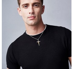 남성 여성을위한 PELOVNY 스털링 실버 크로스 크리스탈 목걸이 예수 그리스도 십자가 펜던트 목걸이 예수 종교 보석-22 + 2/18 + 2'