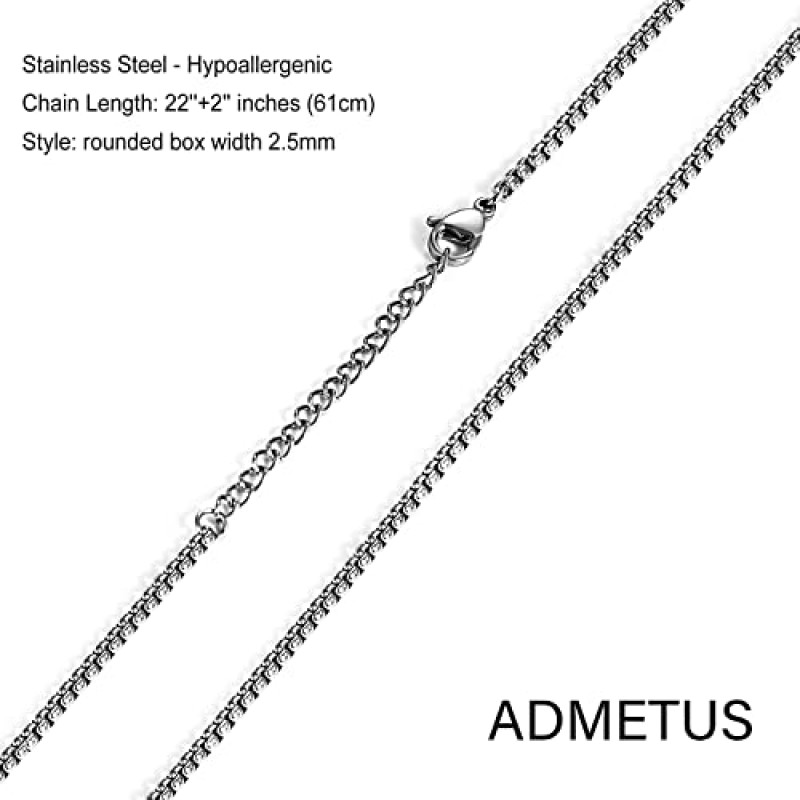 ADMETUS 925 스털링 실버 수호 성인 메달 | 2.5mm 22