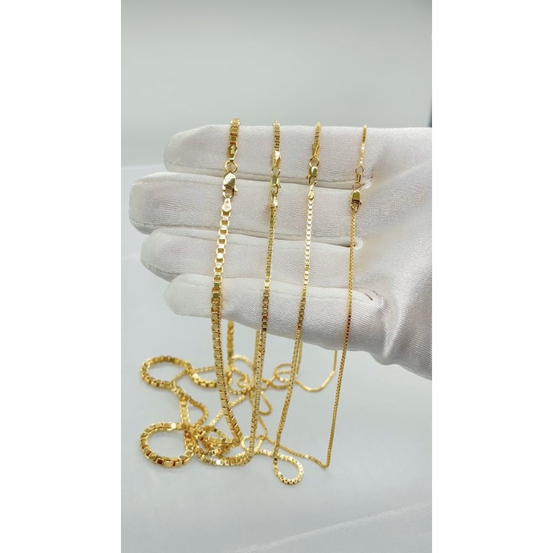 JEWELHEART 14K 10K 리얼 골드 박스 체인 - 남성용 1mm 1.5mm 1.75mm 2.85mm 다이아몬드 컷 골드 링크 체인 목걸이 - 여성용 우아한 골드 펜던트 목걸이 14