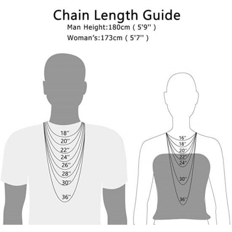 PDTJMTG 925 스털링 실버 라운드 박스 체인 1MM, 1.5MM, 2MM, 2.5MM, 3MM 실버/골드 스퀘어 롤로 링크 체인 목걸이 남성 여성 18, 20, 22, 24, 26 인치