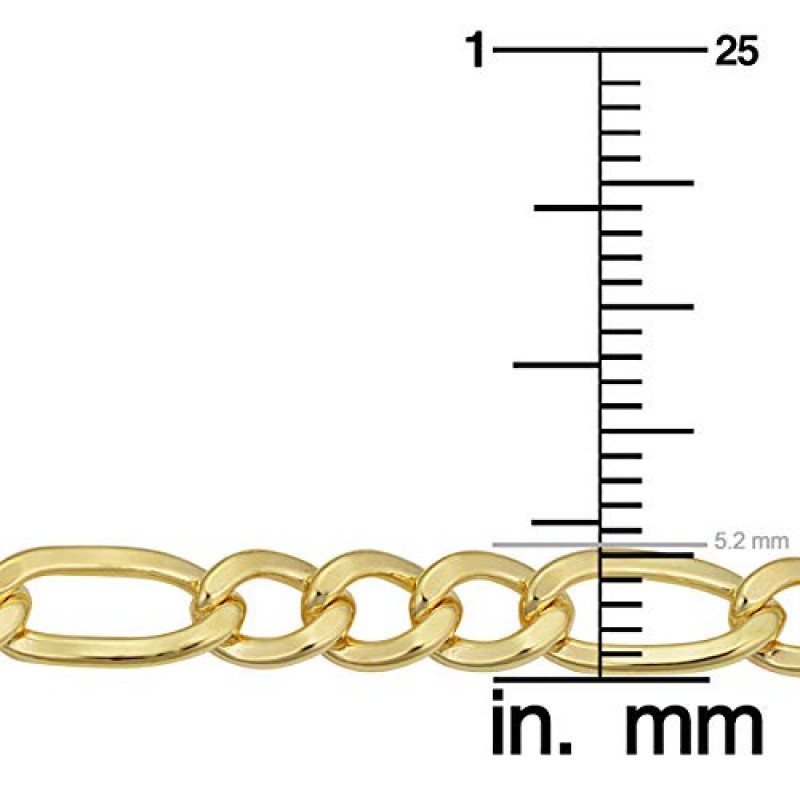 Kooljewelry 솔리드 14k 옐로우 골드 충전 5.2mm 피가로 체인 목걸이(18, 20, 22, 24 또는 30인치)