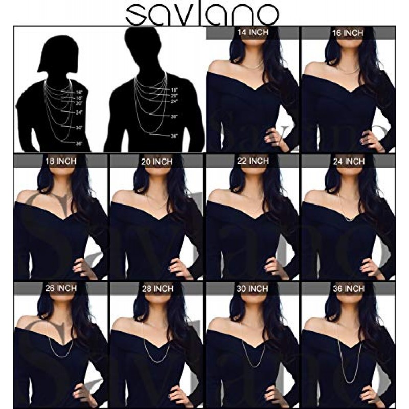 Savlano 14K 골드 도금 925 스털링 실버 6.5mm 이탈리아 솔리드 커브 쿠바 링크 체인 목걸이 남성용 및 여성용 - 이탈리아산 선물 상자와 함께 제공