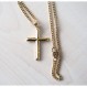 ADORATO JEWELRY 18K 골드 체인 작은 베벨 크로스 펜던트 목걸이 여성, 남성 아내, 남편을위한 3MM 쿠바 목걸이 걸쇠 매력에 얇은 마이애미 쿠바 링크 다이아몬드 컷 종교 경 사진 가장자리