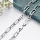 AHTAMOS 925 스털링 실버 종이 클립 목걸이 남성 여성을위한 5.0mm 실버 클립 체인 목걸이 랍스터 걸쇠 16 18 20 22 24 26 인치 이탈리아 제
