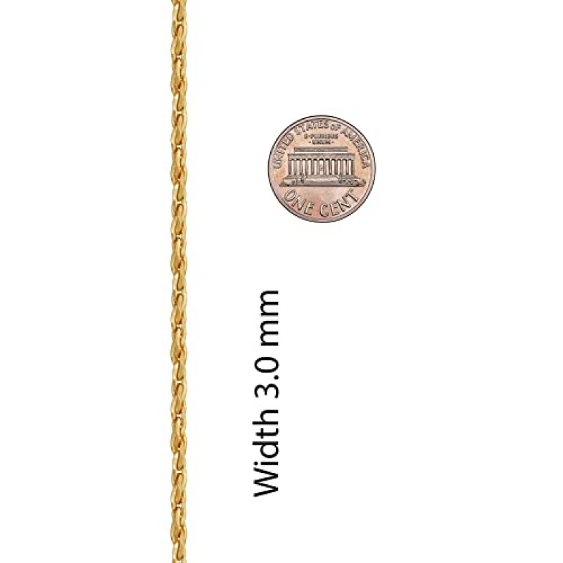 여성 및 남성을 위한 평생 주얼리 트위스터 위브 체인 목걸이 24k 리얼 골드 도금(2mm 및 3mm)