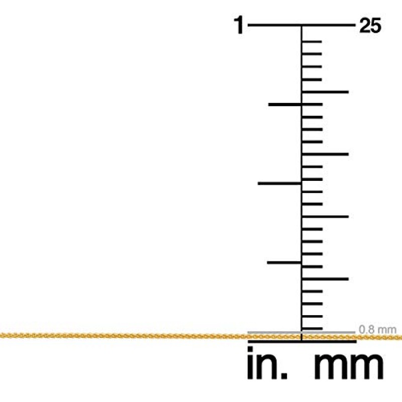 Kooljewelry 14k 옐로우 또는 화이트 골드 채워진 둥근 밀 체인 펜던트 목걸이(0.8mm, 1.2mm, 1.5mm 또는 2.5mm)