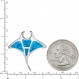 Aloha Jewelry Company 925 스털링 실버 하와이 만타 레이 오팔 코아 나무 라리마 보석 목걸이 펜던트 18" 박스 체인, 니켈 프리 민감한 피부를 위한 저자극성, 선물 상자 포함