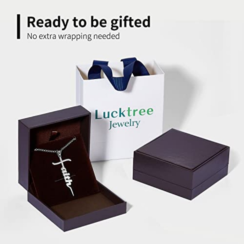 남자를위한 Lucktree 십자가 목걸이 아빠 남편 S925 스털링 실버 24k 골드 체인 쥬얼리 남자 친구를위한 아버지의 날 생일 발렌타인 데이 크리스마스를위한 기독교 종교 선물