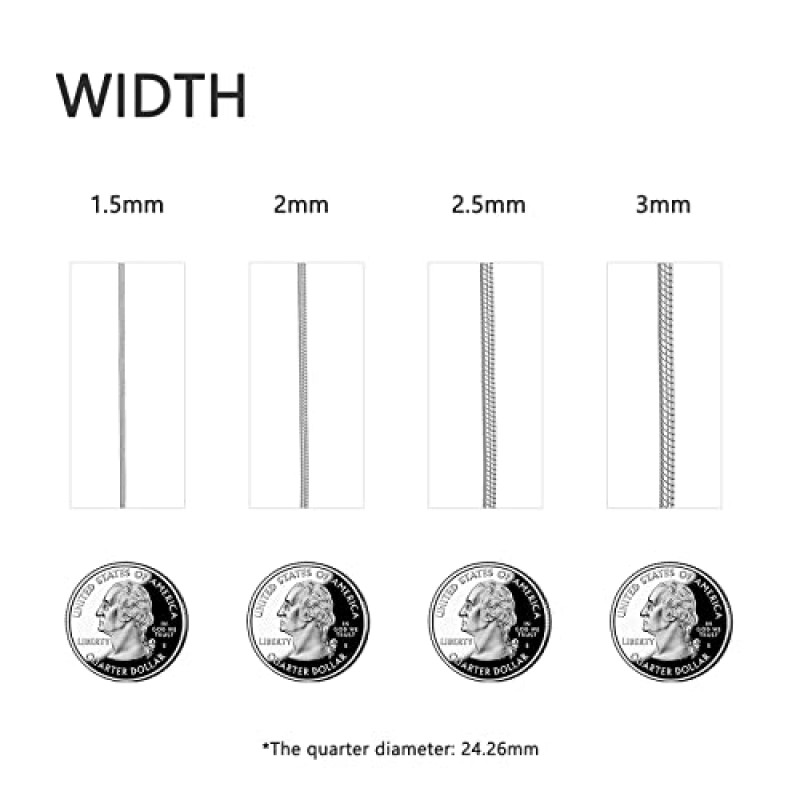 남자와 여자를위한 CEKAMA 정통 스털링 실버 스네이크 체인 유연한 스네이크 링크 체인 강한 Aafe 반짝 이는 패션 쥬얼리 선물 1-3MM, 16-26 인치