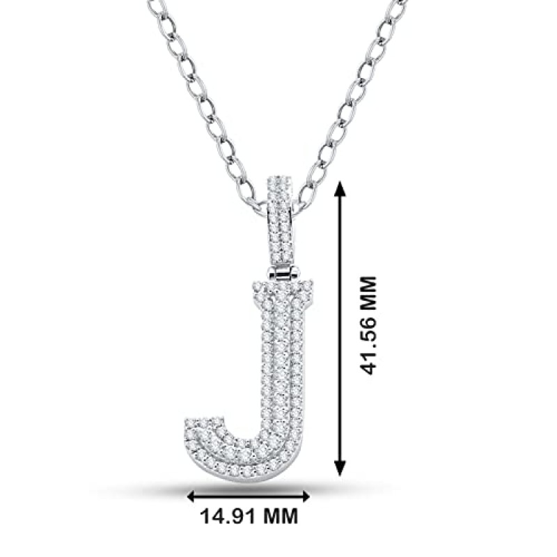 2.00~5.00CT. T.W. 초기 알파벳 문자 힙합 펜던트 목걸이 솔리드 14K 옐로우/화이트 골드 도금 925 스털링 실버 아이스 큐빅 지르코니아 Cz 다이아몬드 쥬얼리 남성용 Jenelia Jewelers(체인 제외)