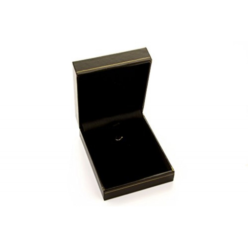 The World Jewelry Center 14k 옐로우 골드 종교 세례 펜던트, 0.9mm 케이블 체인 목걸이