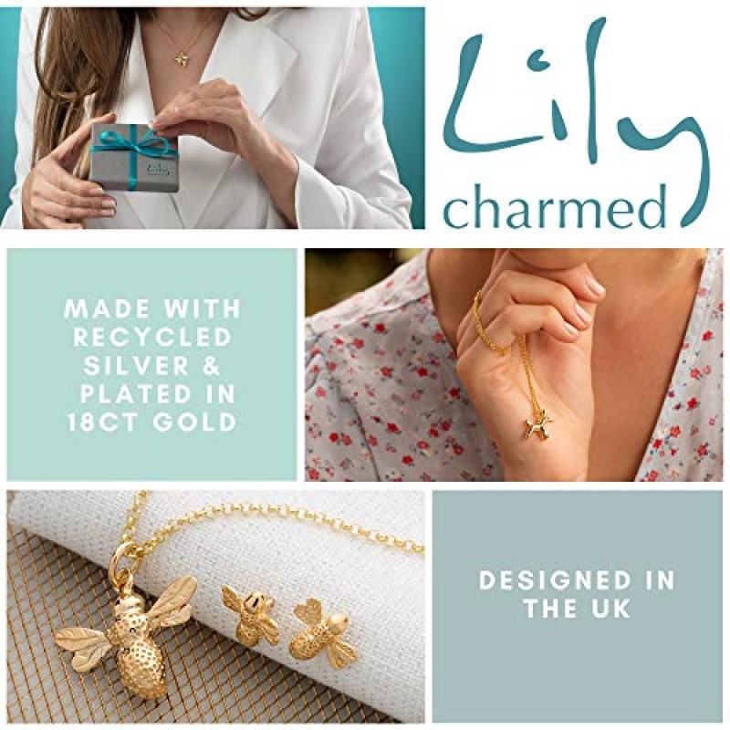 Lily Charmed - 18k 골드 도금 사자 머리 사자자리 조디악 목걸이, 16~18인치 조절 가능한 체인