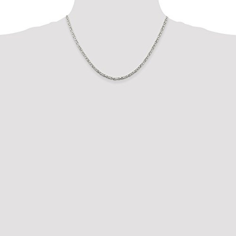 솔리드 925 스털링 실버 2.5mm 비잔틴 체인 목걸이 - 안전한 랍스터 잠금 걸쇠 포함