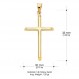 Ioka 14K 옐로우 골드 클래식 크로스 펜던트, 1.9mm 피가로 3+1 체인 목걸이
