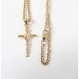 RIVETING JEWELRY 14K 골드 INRI 십자가 체인 작은 십자가 펜던트 목걸이 여성, 남성, 아내, 남편을위한 단단한 걸쇠, 매력을위한 얇은 마이애미 쿠바 링크 세례 그를위한 종교 선물 그녀