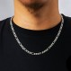 ARGENTO REALE 925 스털링 실버 3MM 3.5MM, 4MM, 4.5MM,7MM,8MM,10.5MM 피가로 링크 체인 목걸이 - 남성용 실버 피가로 링크 목걸이 18-30