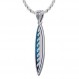 US Jewels 남성용 925 스털링 실버 웨이브 서핑 보드 서퍼 펜던트 목걸이, 18인치 ~ 24인치