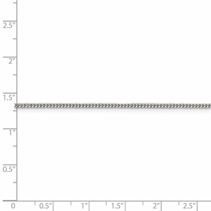 솔리드 925 스털링 실버 1.5mm 커브 쿠바 체인 목걸이