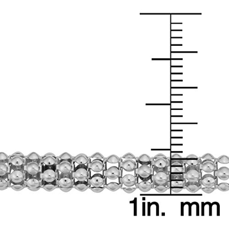 Kooljewelry 스털링 실버 남녀공용 6mm 팝콘 체인 목걸이(18인치)
