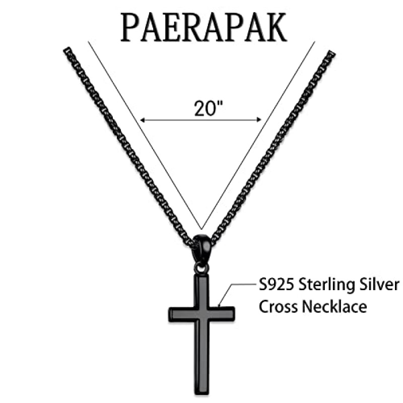 PAERAPAK 아빠 선물 아빠 목걸이, 아빠를 위한 925 스털링 실버 십자가 목걸이 아버지의 날 아빠를 위한 크리스마스 생일 쥬얼리 선물 보너스 아빠 단계 아빠
