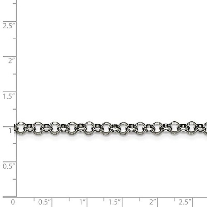 솔리드 스테인레스 스틸 4.60mm 롤로 체인 목걸이 - 안전한 랍스터 잠금 걸쇠 포함