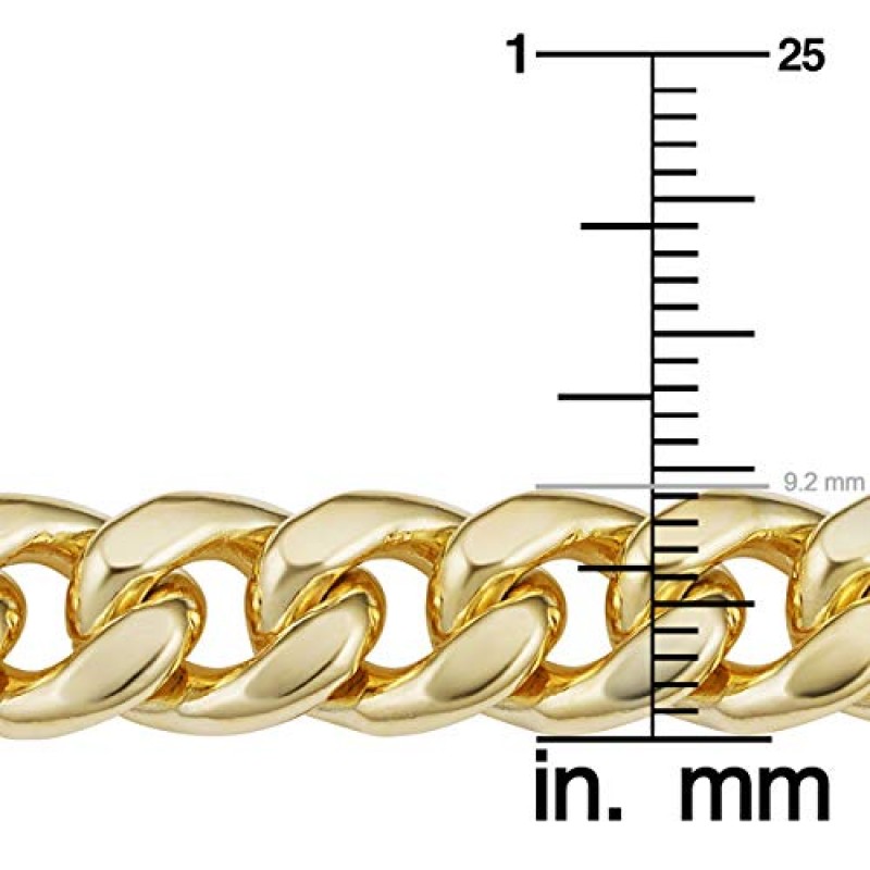 14k 골드 충전 9.2 MM 마이애미 쿠바 커브 링크 체인 목걸이(24 또는 26인치) | 남성용 청키 링크 주얼리